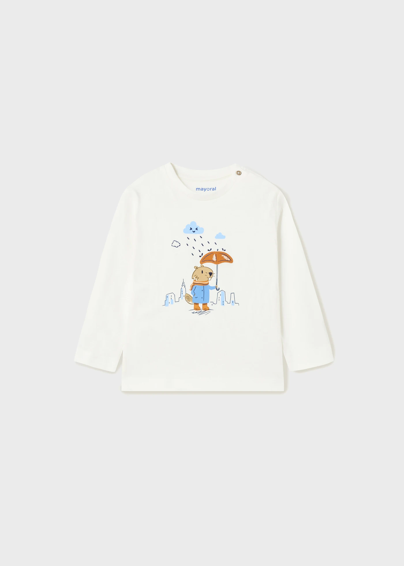Mayoral L/S Beaver Print T-Shirt Style 2019 - Cream